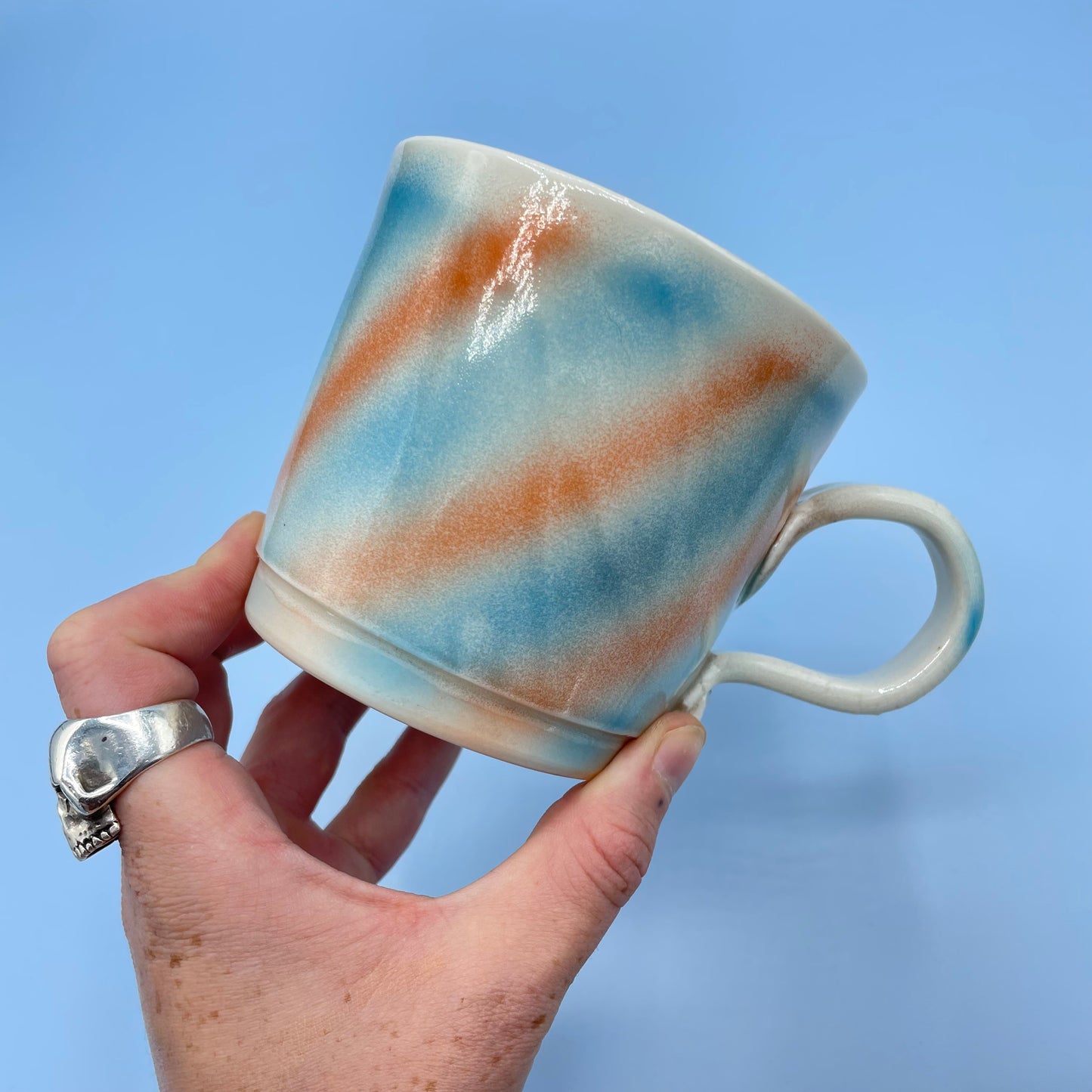 Blue & Orange Stripe Mug