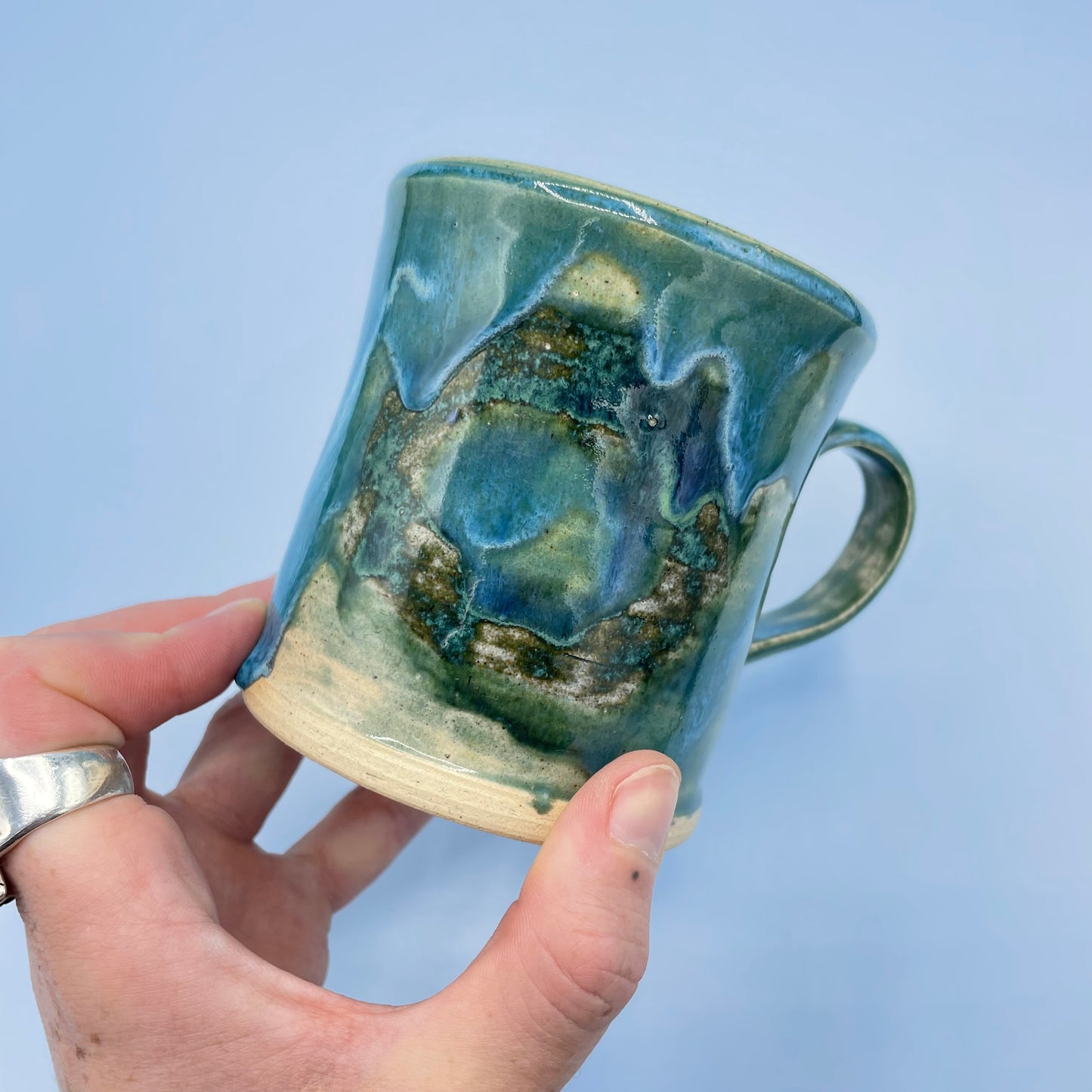 Green & Blue Drip Glaze Mug