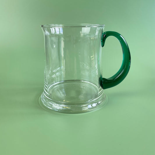 Glass Mugs With Green Handle