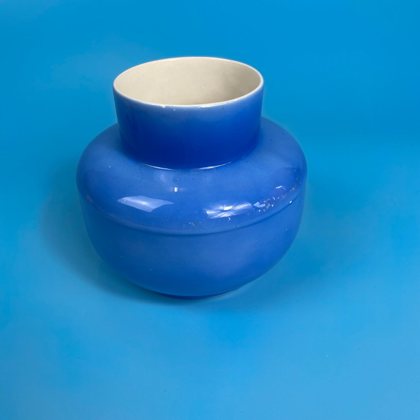 Falcon No.2 Ceramic Ware Blue Flower Frog Pot