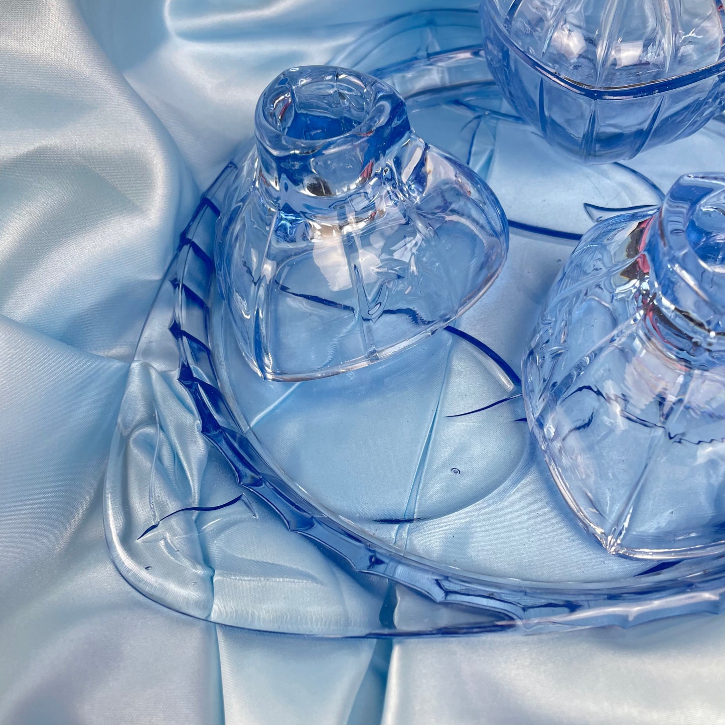 Blue Glass Dressing Table Set