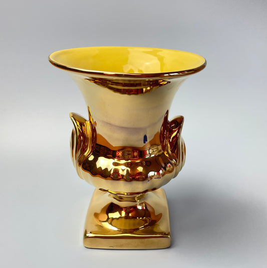 Gold Ceramic Mantle Vase Gold Lined
