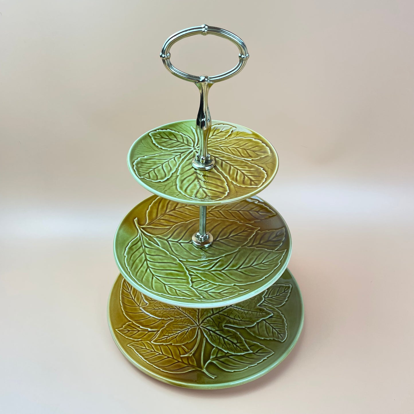 Three Tier Cake Stand Orange & Green Royal Winton Grimwades