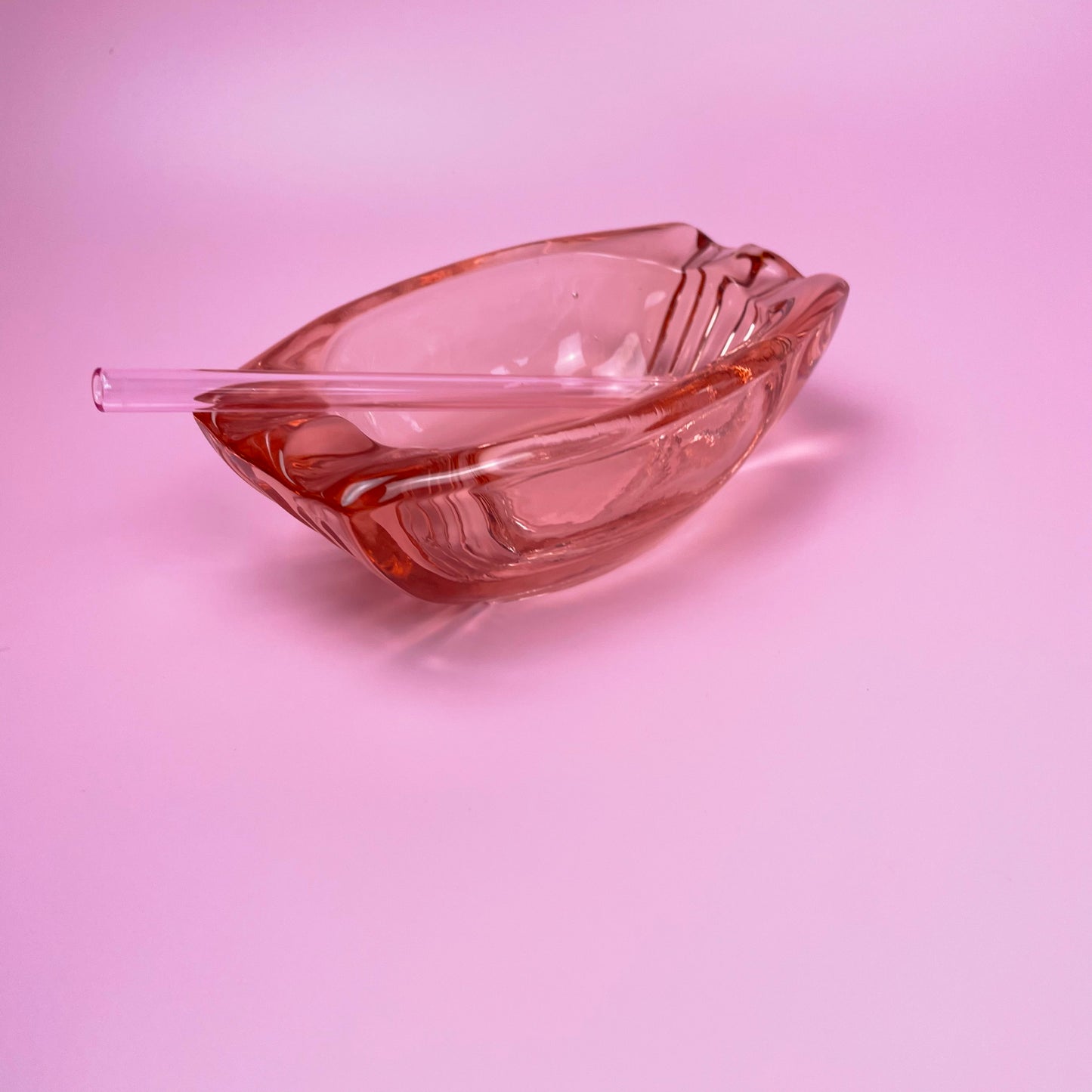 Pink Glass Ashtray Bowl