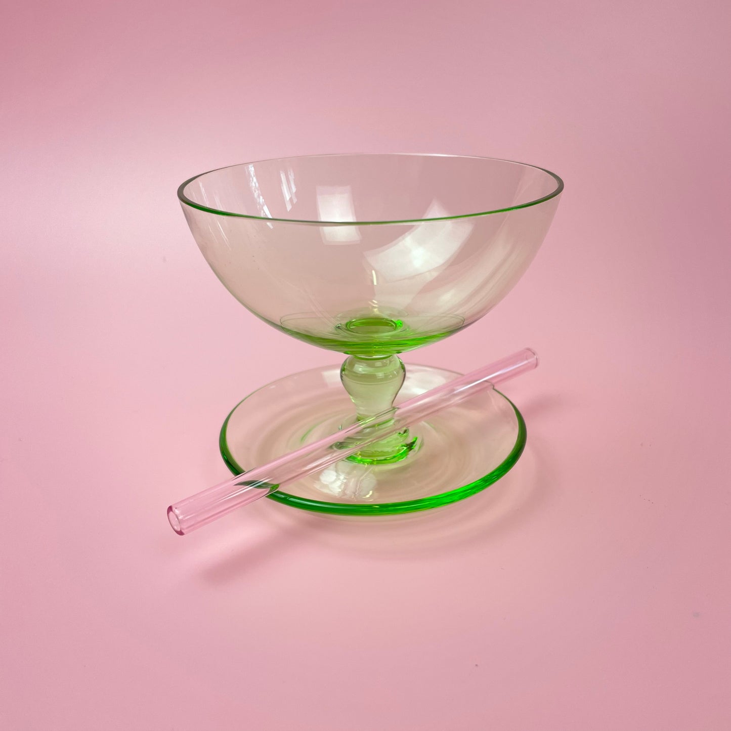 Vintage Sundae Coloured Glasses Drip Tray Cocktail