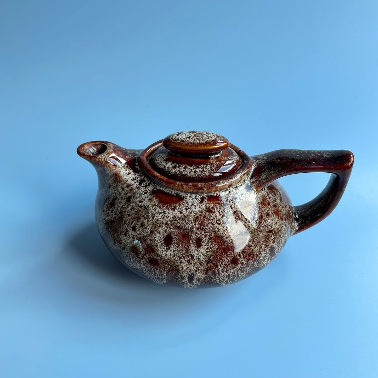 Foster’s Pottery Small Brown Honeycomb Glazed Tea Pot