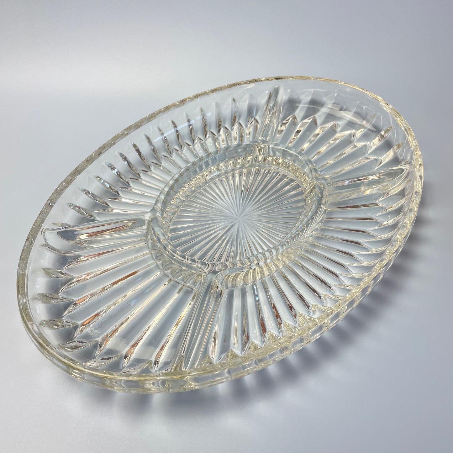 Vintage Glass Nibbles Platter Heavy