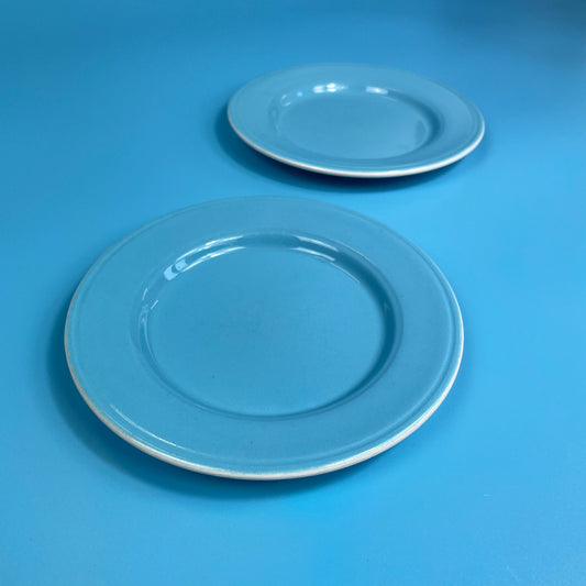 Pale Blue Ceramic Tea Plates (Pair)