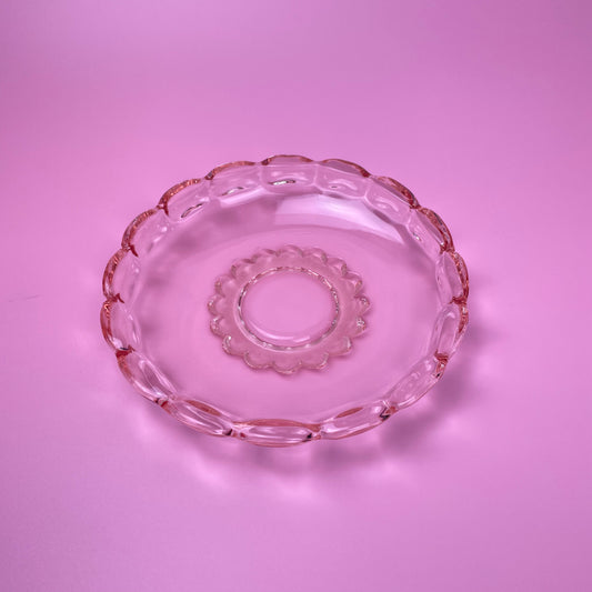 Pale Pink Glass Side Plates (Pair)