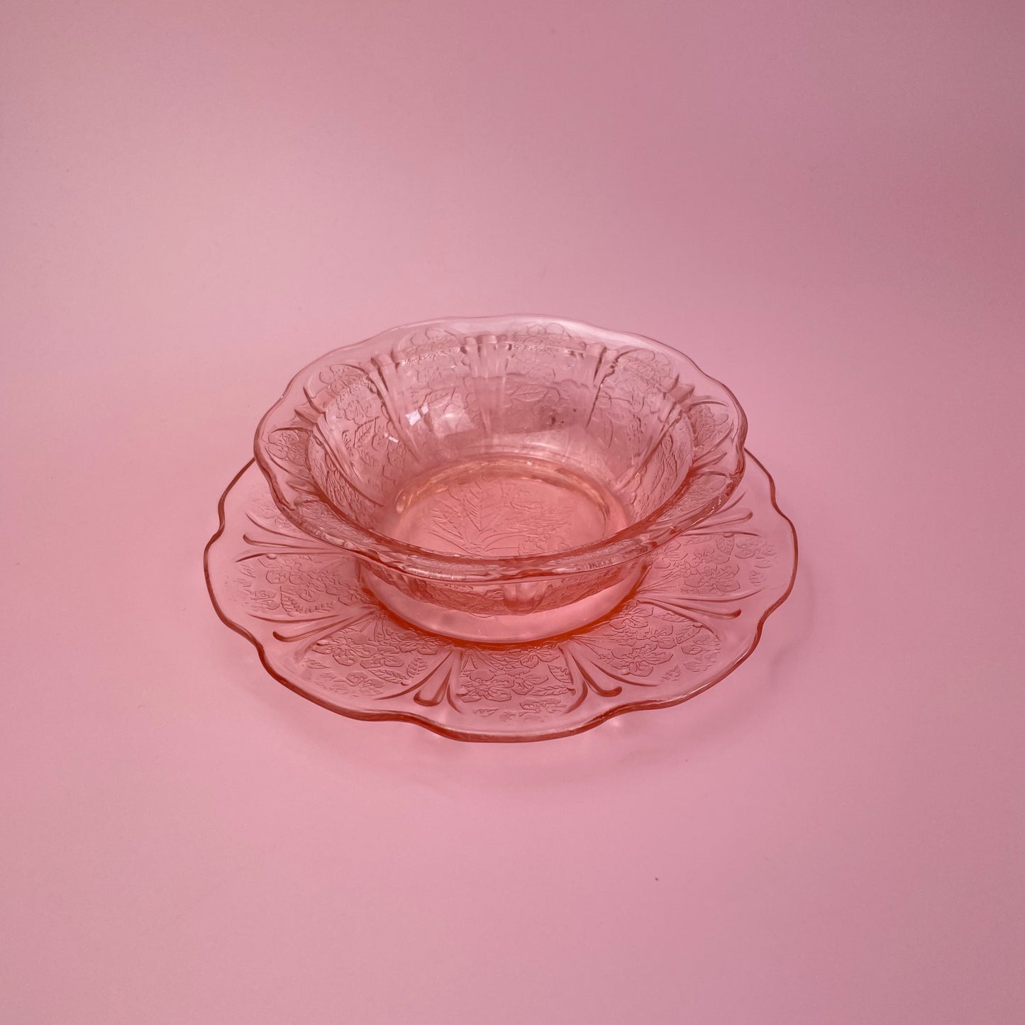 Hazel Atlas Cherry Blossom Bowl & Saucer