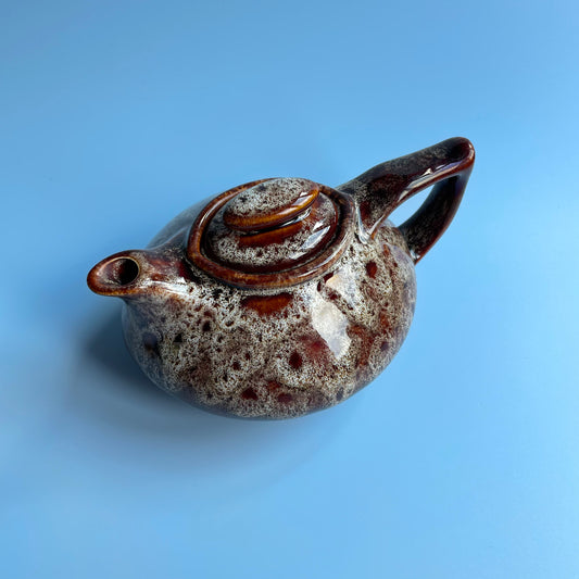 Foster’s Pottery Small Brown Honeycomb Glazed Tea Pot