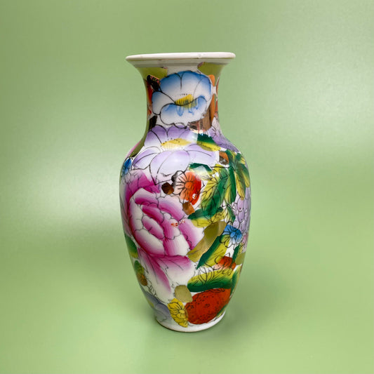 Flower Vase Chinese Famille Rose Millefleur