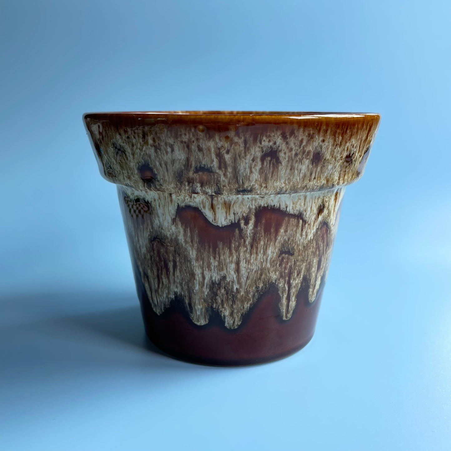 Brown Honeycomb Glaze Plant Pot