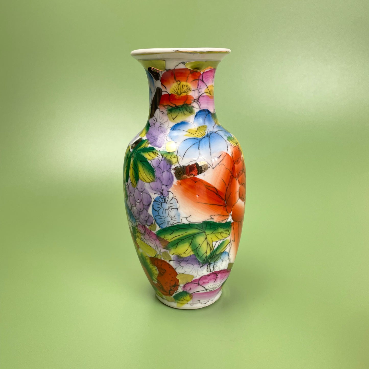 Flower Vase Chinese Famille Rose Millefleur