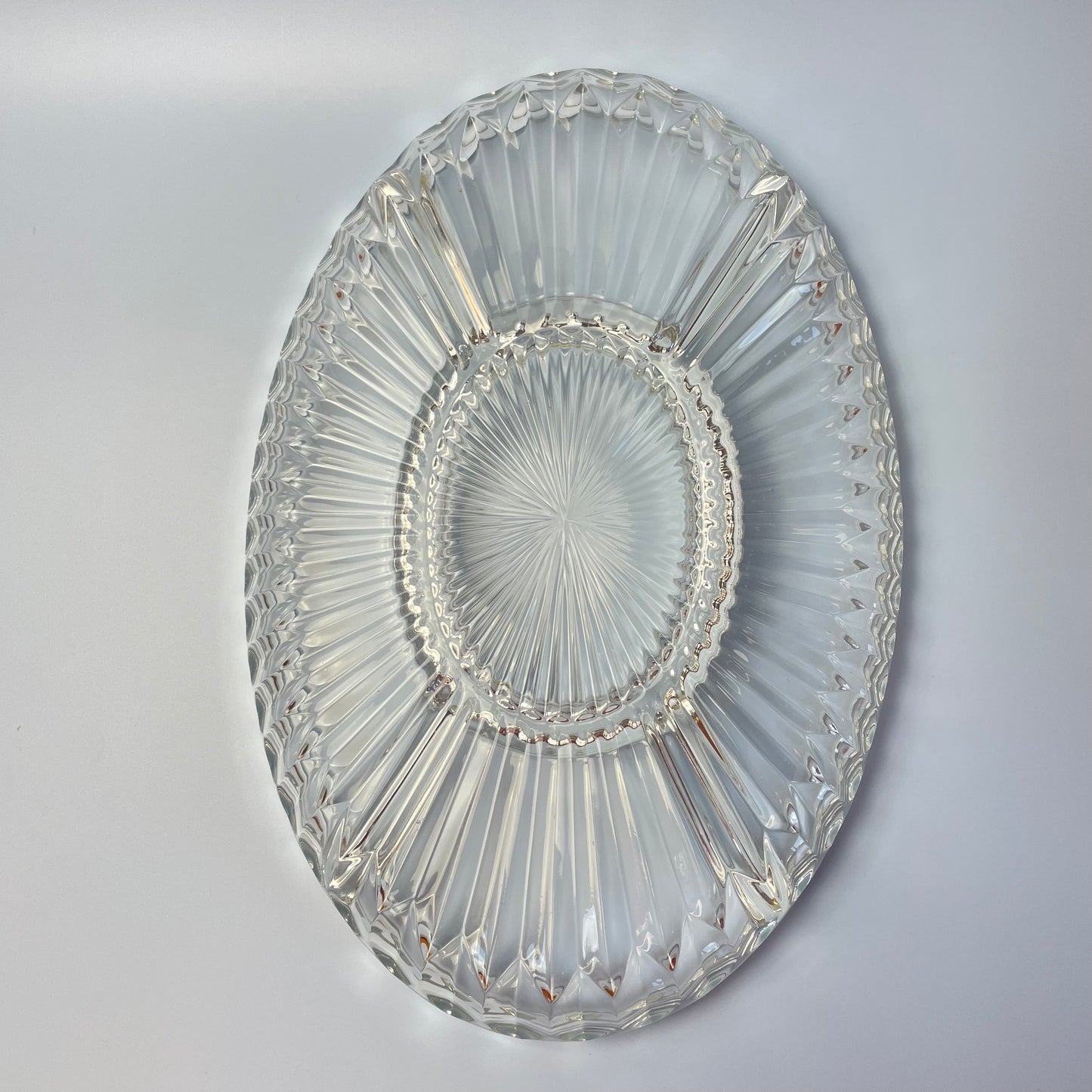 Vintage Glass Nibbles Platter Heavy