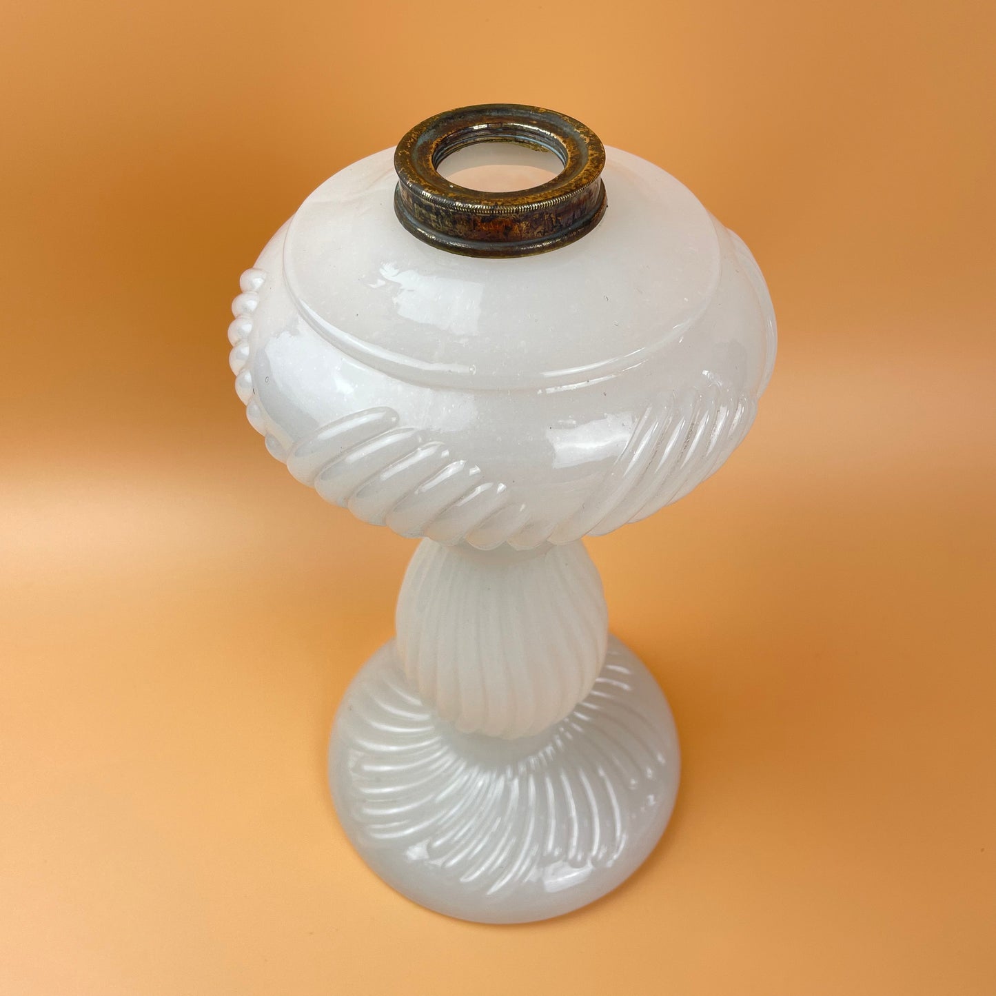 White Opaline Milk Glass Lamp Base Large