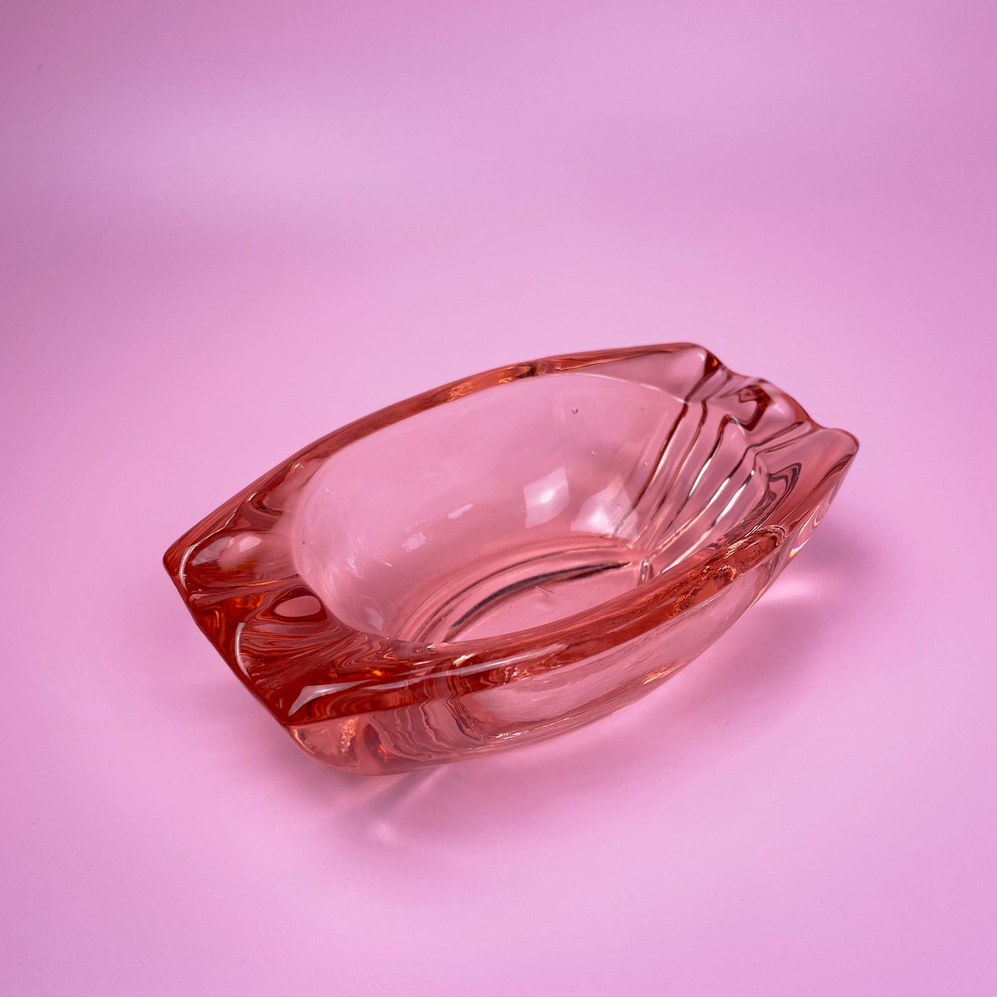 Pink Glass Ashtray Bowl