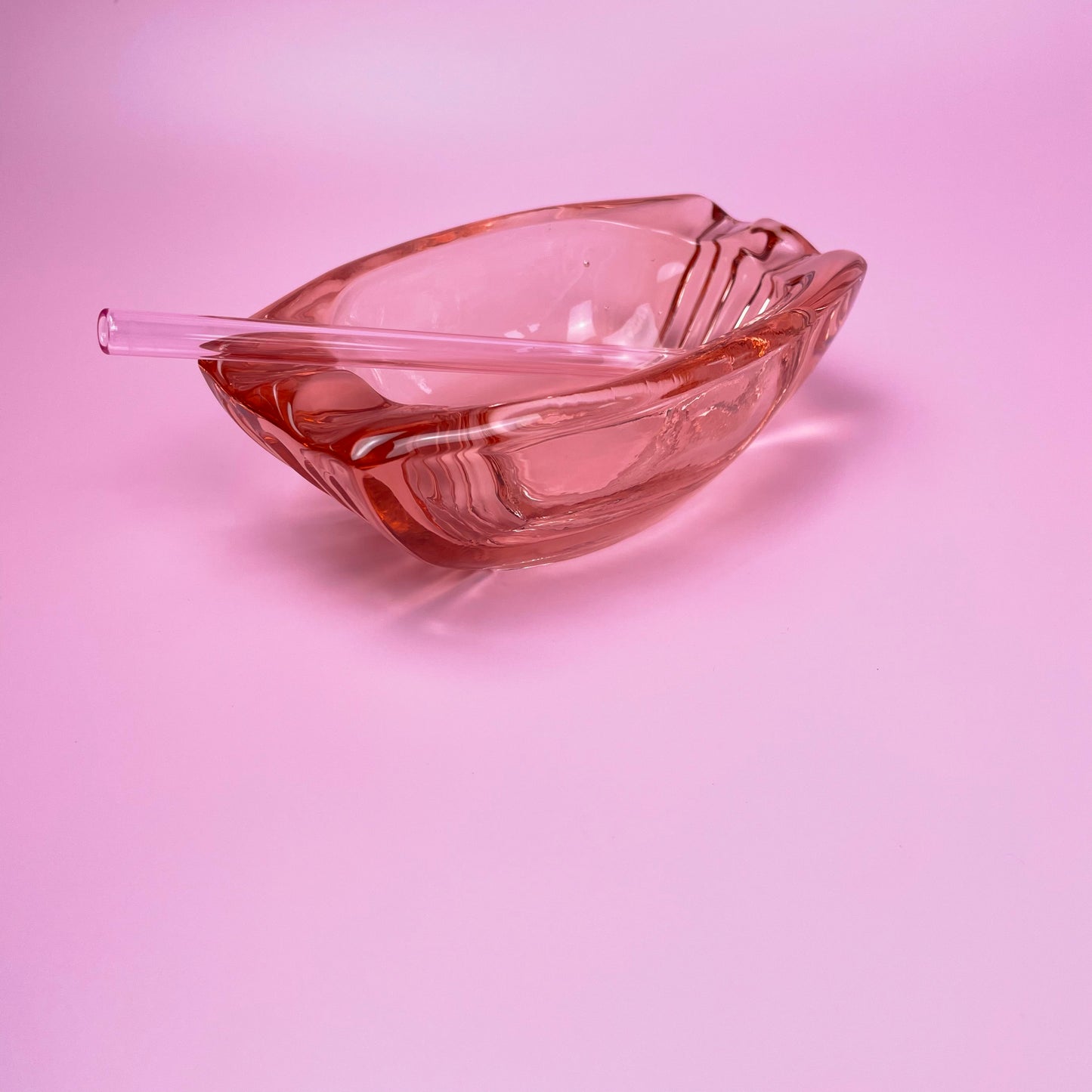 Pink Glass Ashtray Bowl