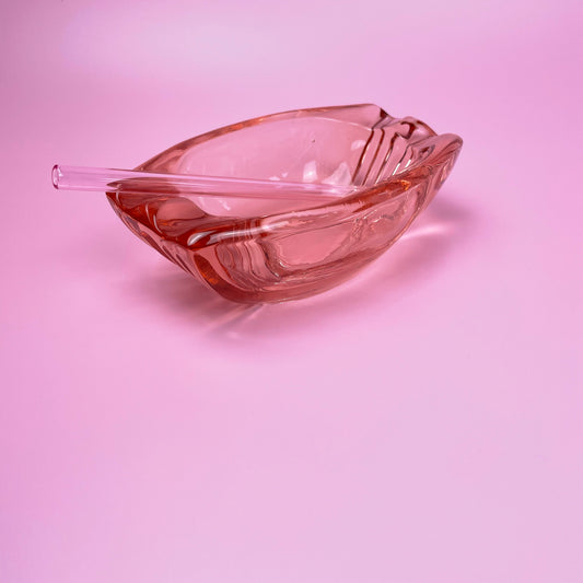 Pink Glass Ashtray Bowl