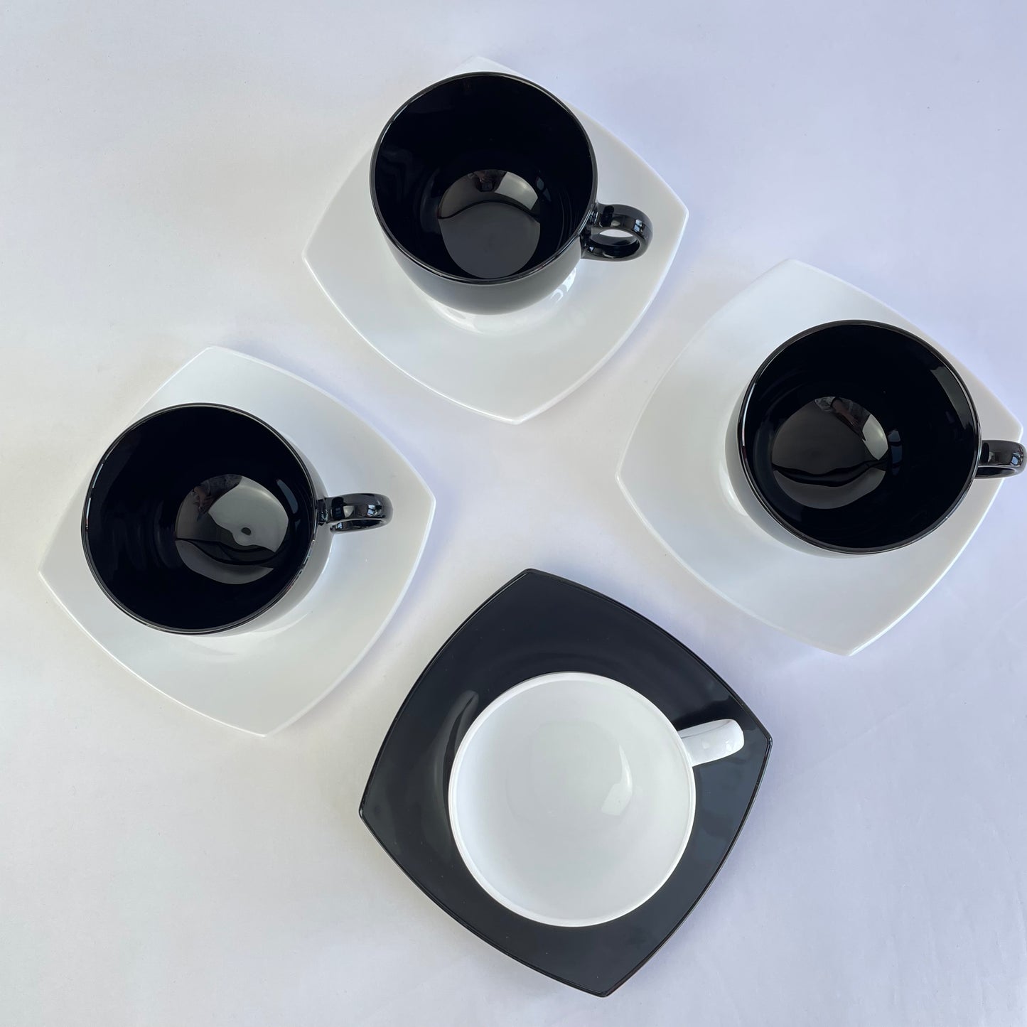 Arcopal Tea Set Black & White