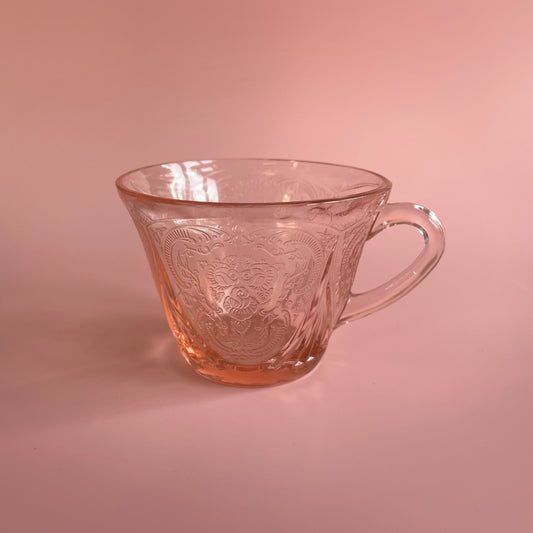 Hazel Atlas Pink Teacups x3