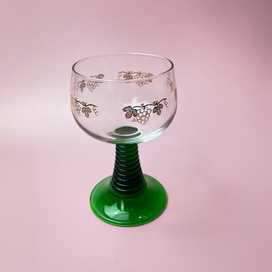 Green Stem Short Beehive Stem Glass