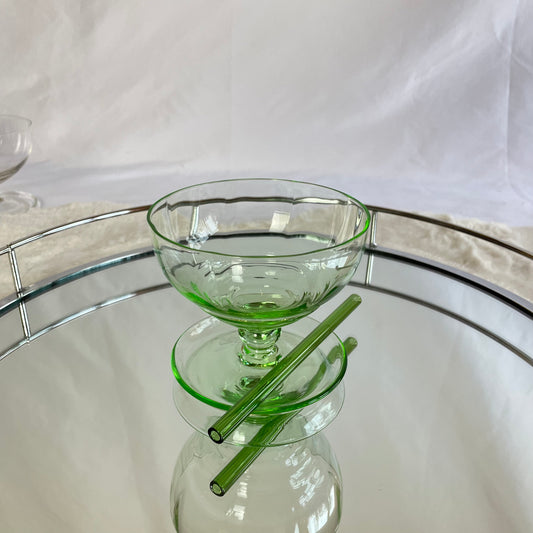 Vintage Green Sundae Glass