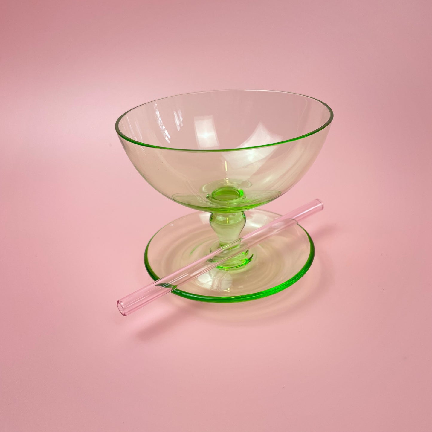 Vintage Sundae Coloured Glasses Drip Tray Cocktail