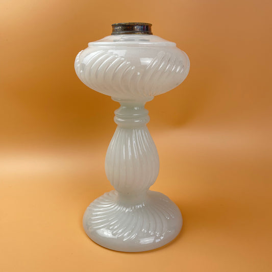 White Opaline Milk Glass Lamp Base Large