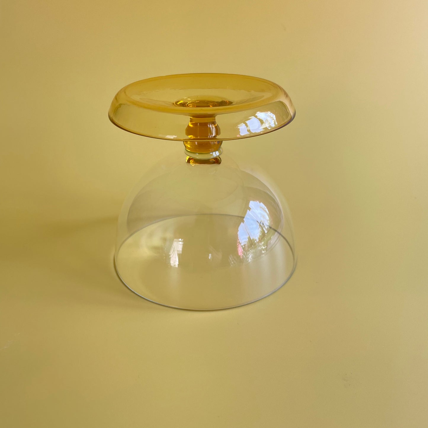 Vintage Sundae Glasses With Amber Drip Tray (Pair)