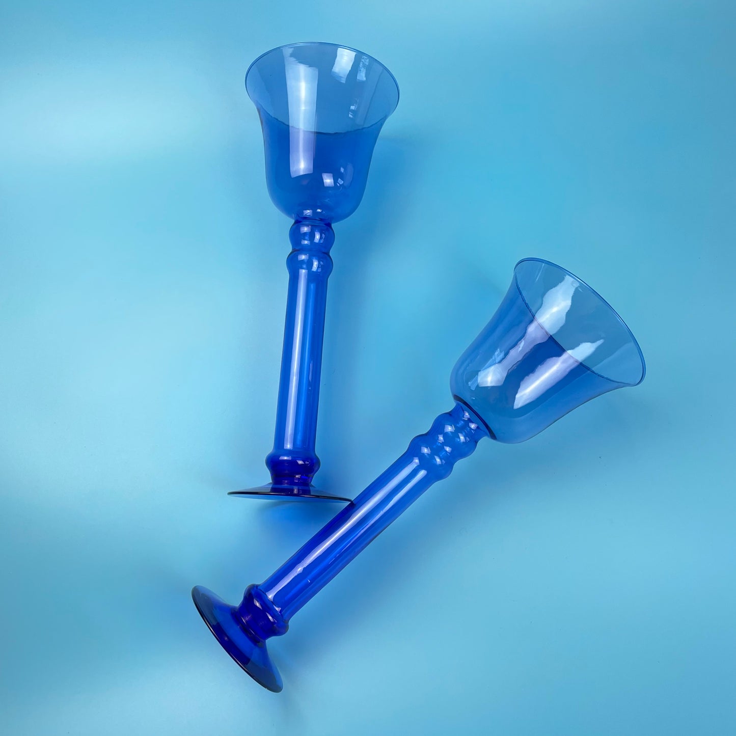 Blue Glass Mantle Decoration (Pair)