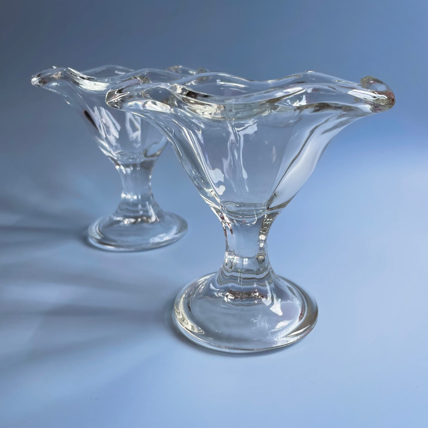 Large Vintage Sundae Glasses x2