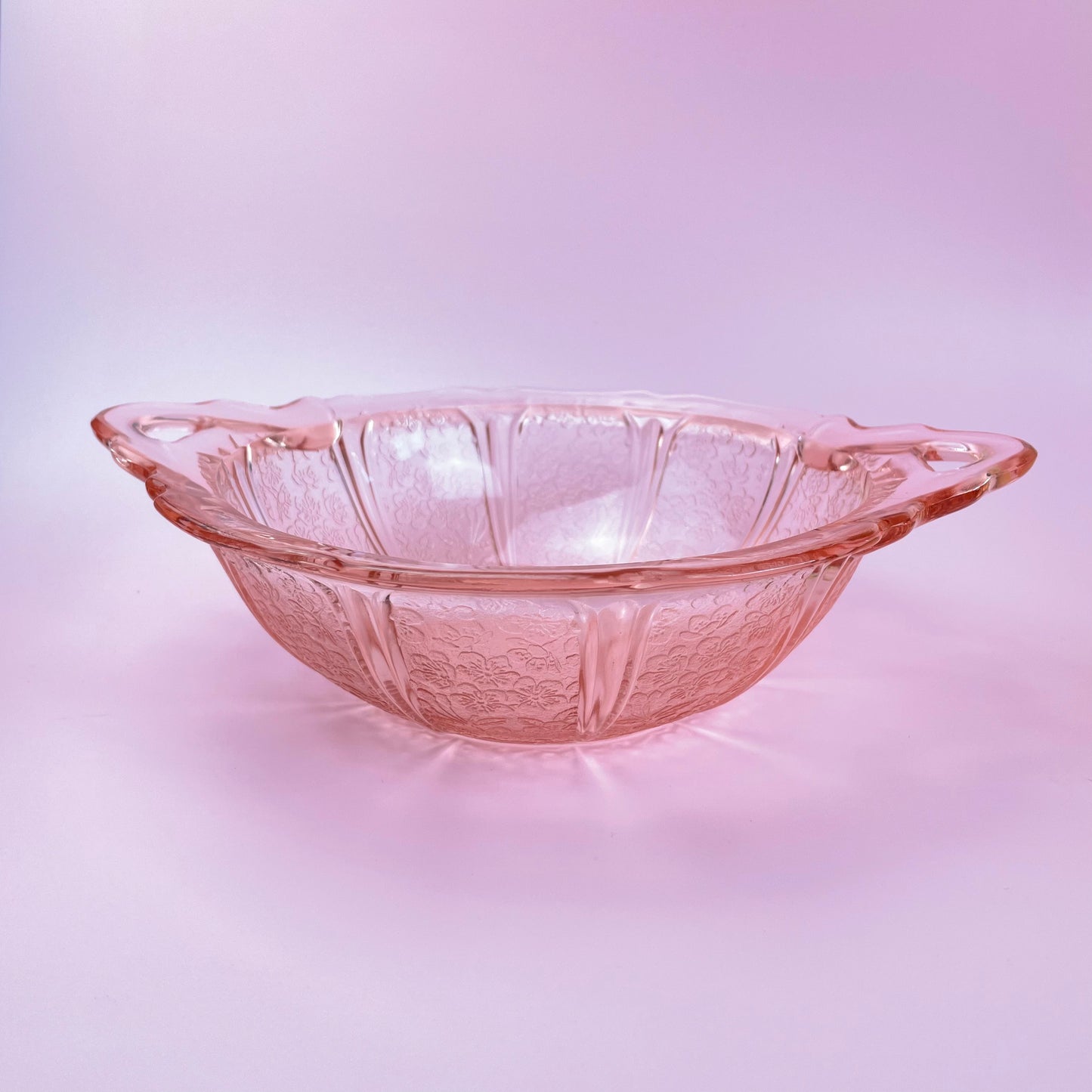 Hazel Atlas Cherry Blossom Serving Bowl With Handles