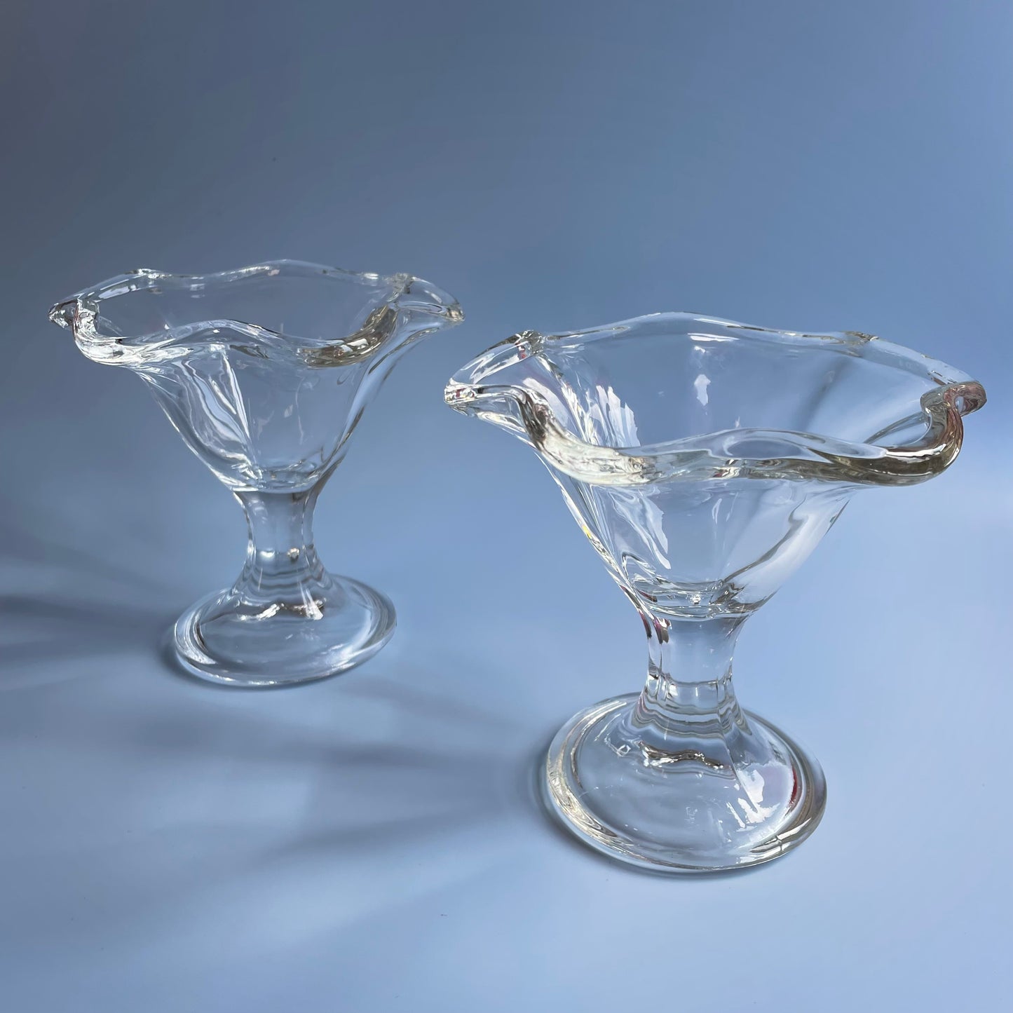 Large Vintage Sundae Glasses x2