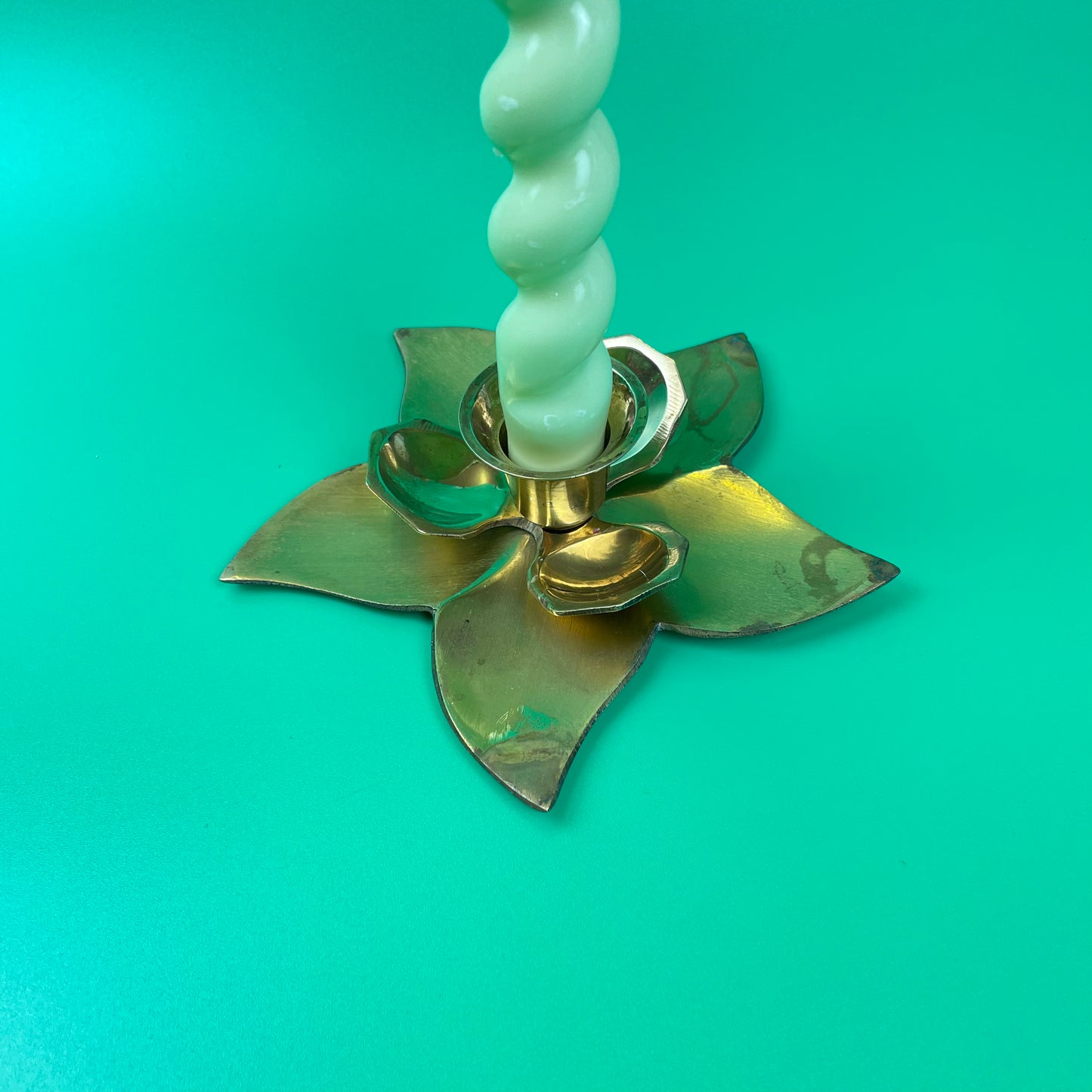 Brass Flower Candle Holder