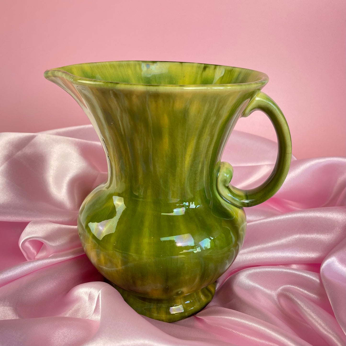 Green Yellow Drip Glaze Ceramic Jug