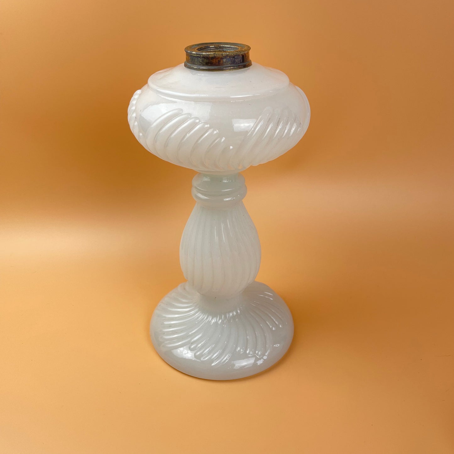 White Opaline Milk Glass Lamp Base Large