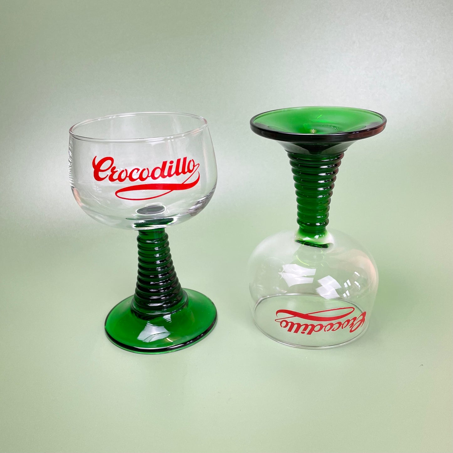 Crocodillo Beehive Green Stem Glasses x 4