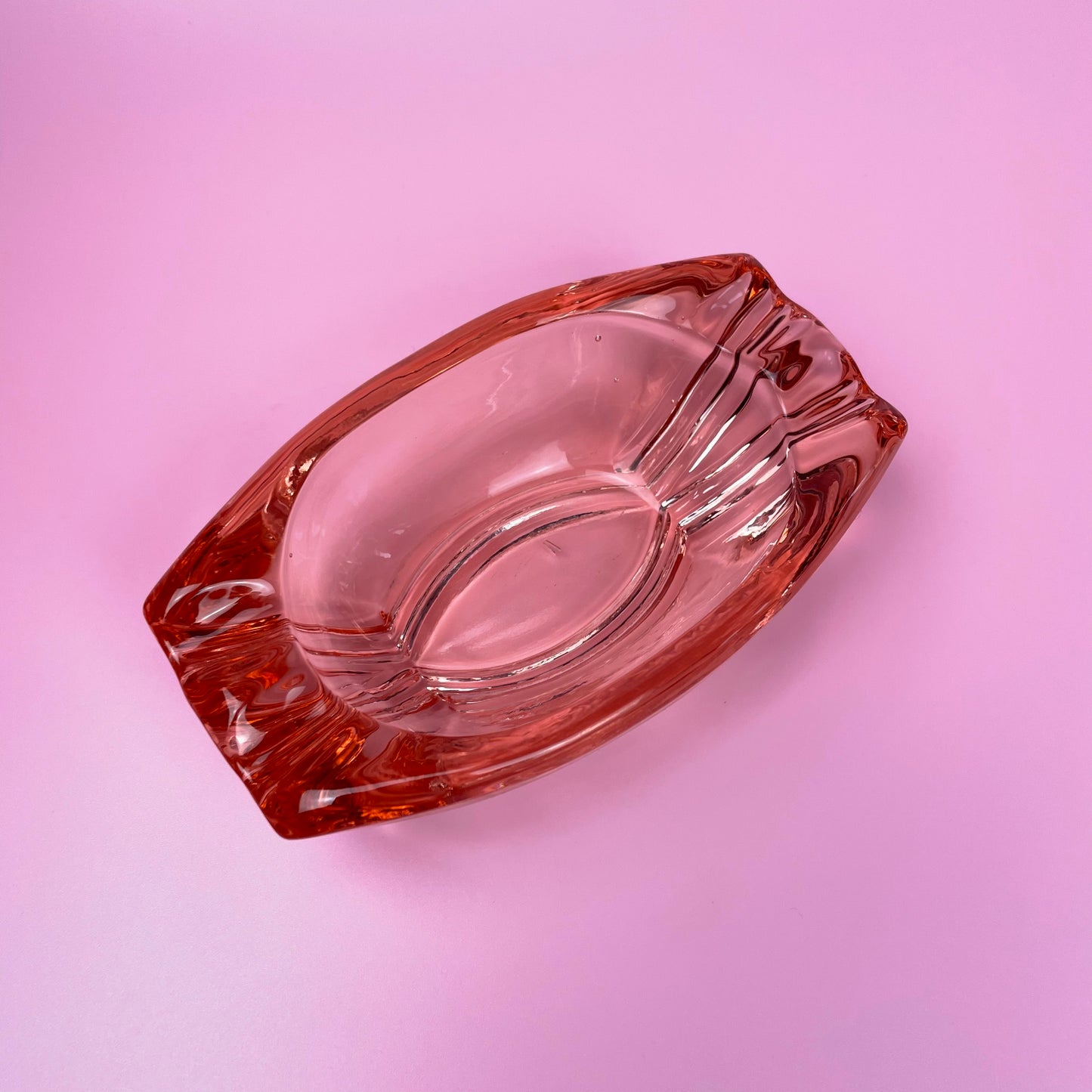 Pink Glass Ashtray Bowl