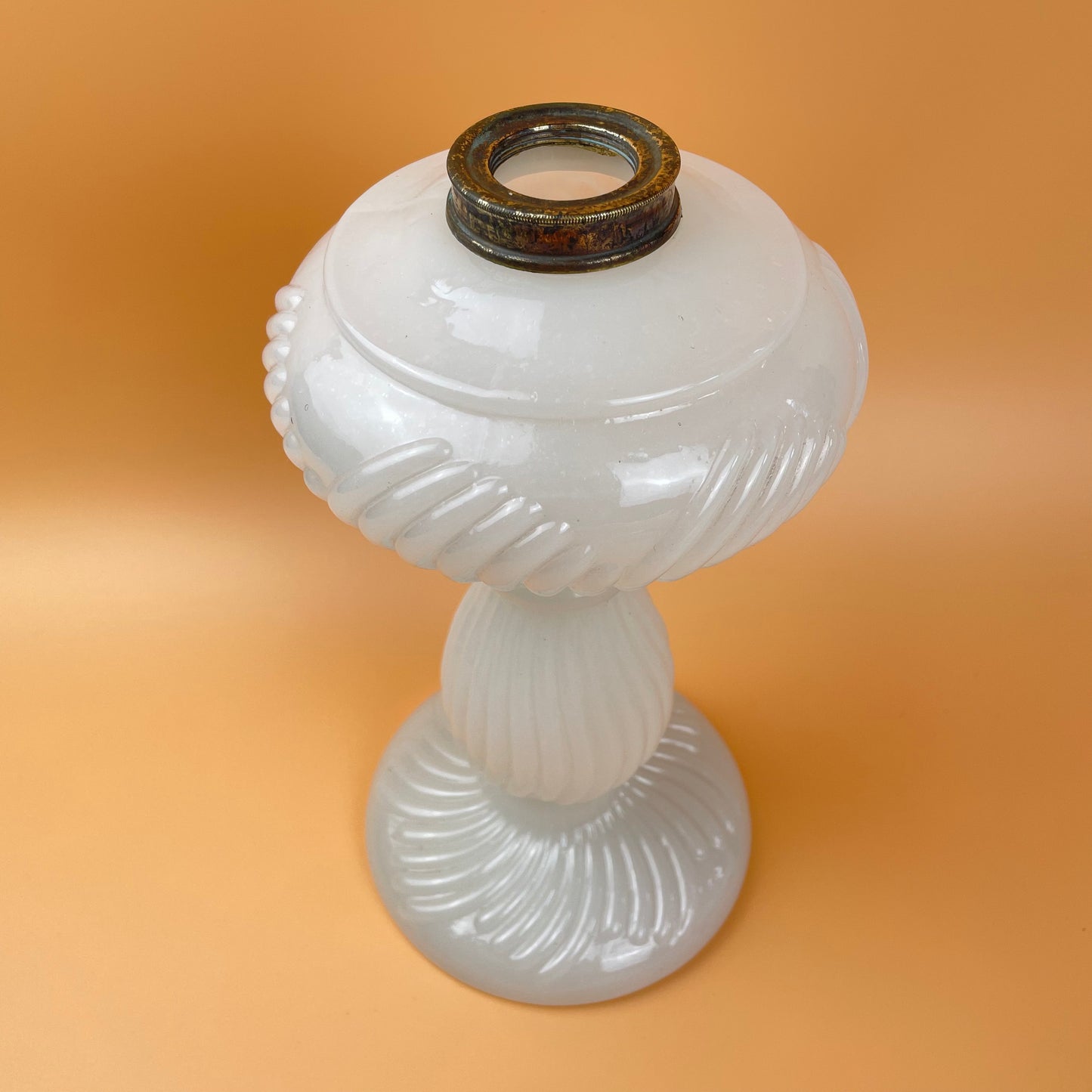 White Opaline Milk Glass Lamp Base Large