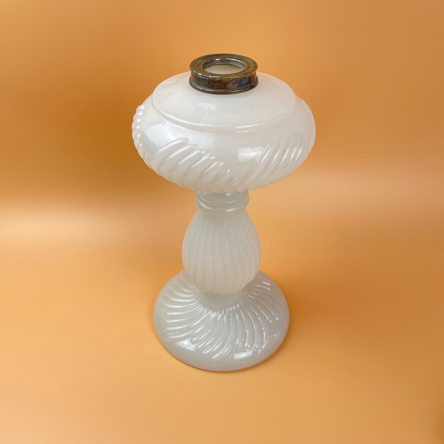 White Opaline Milk Glass Lamp Base Large