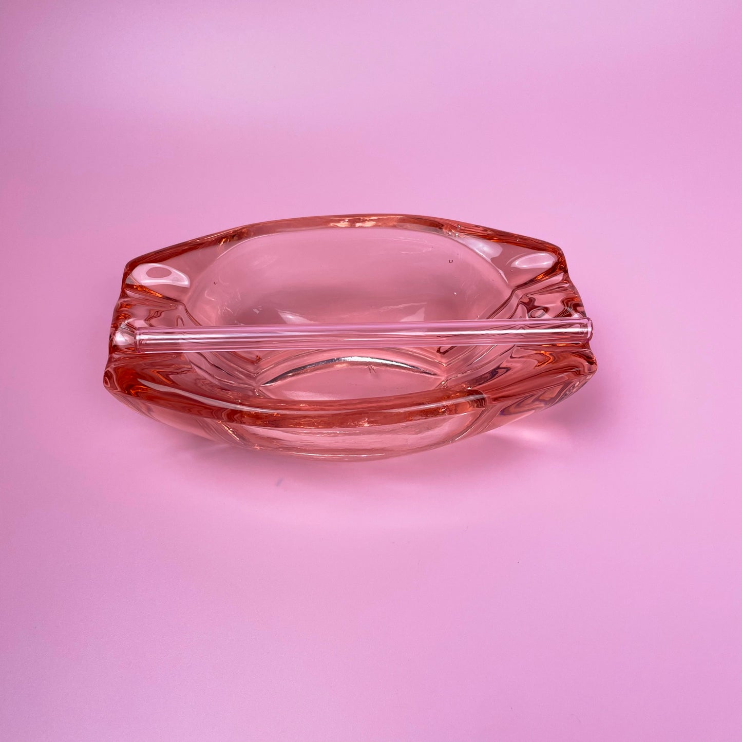 Pink Glass Ashtray Bowl