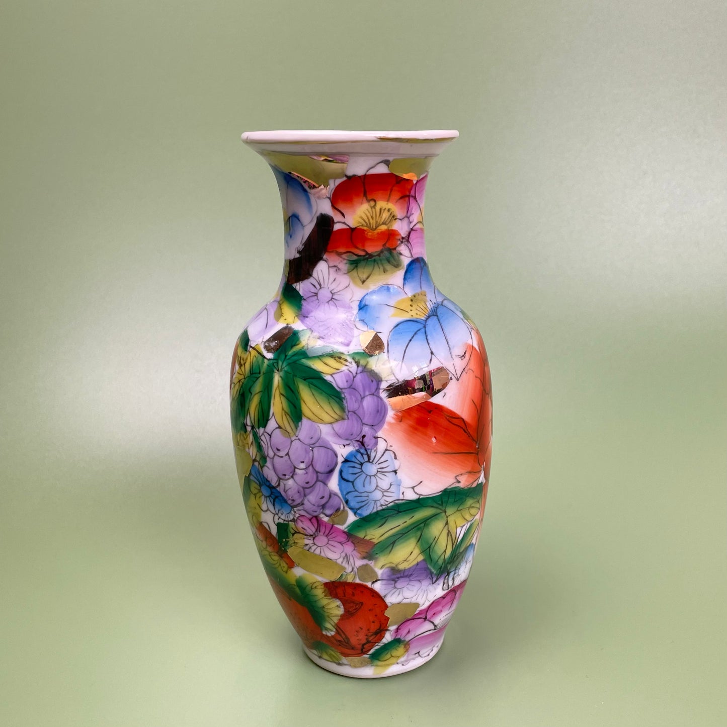 Flower Vase Chinese Famille Rose Millefleur