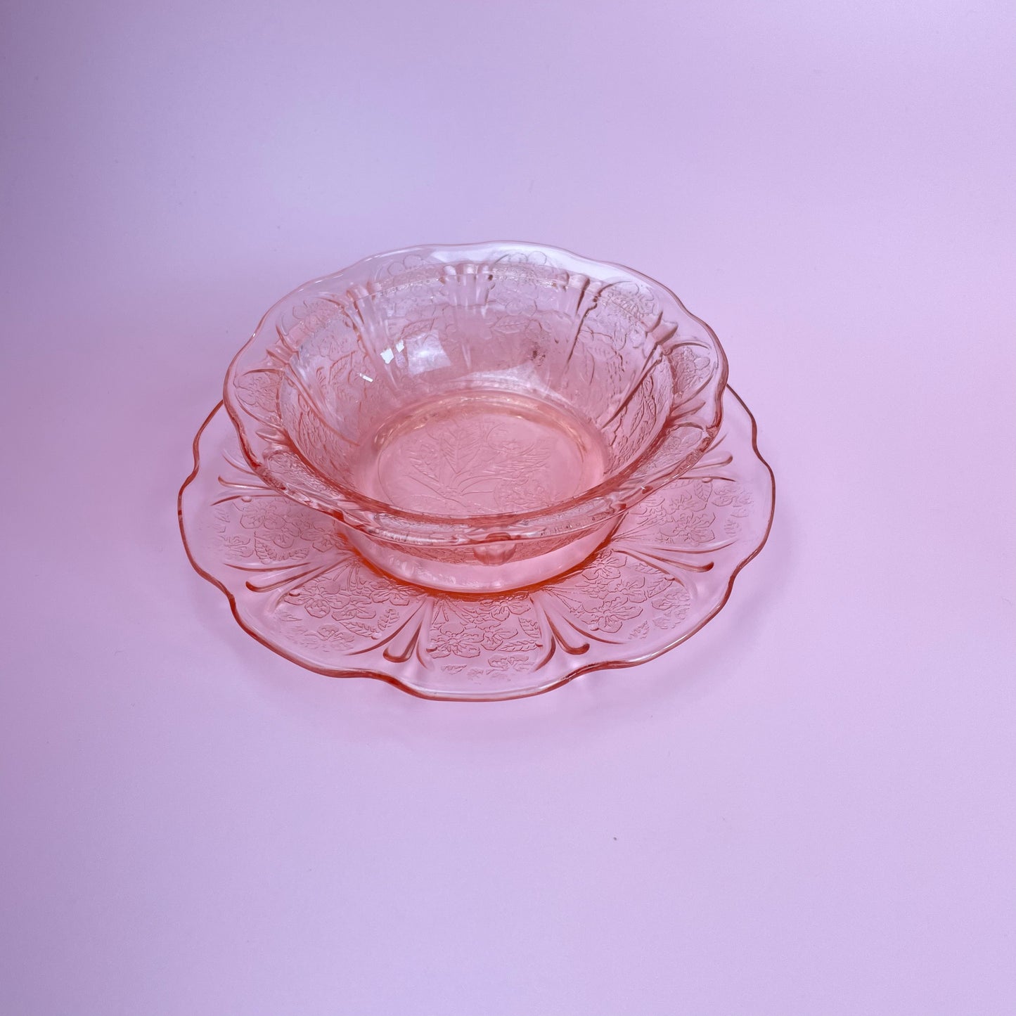 Hazel Atlas Cherry Blossom Bowl & Saucer