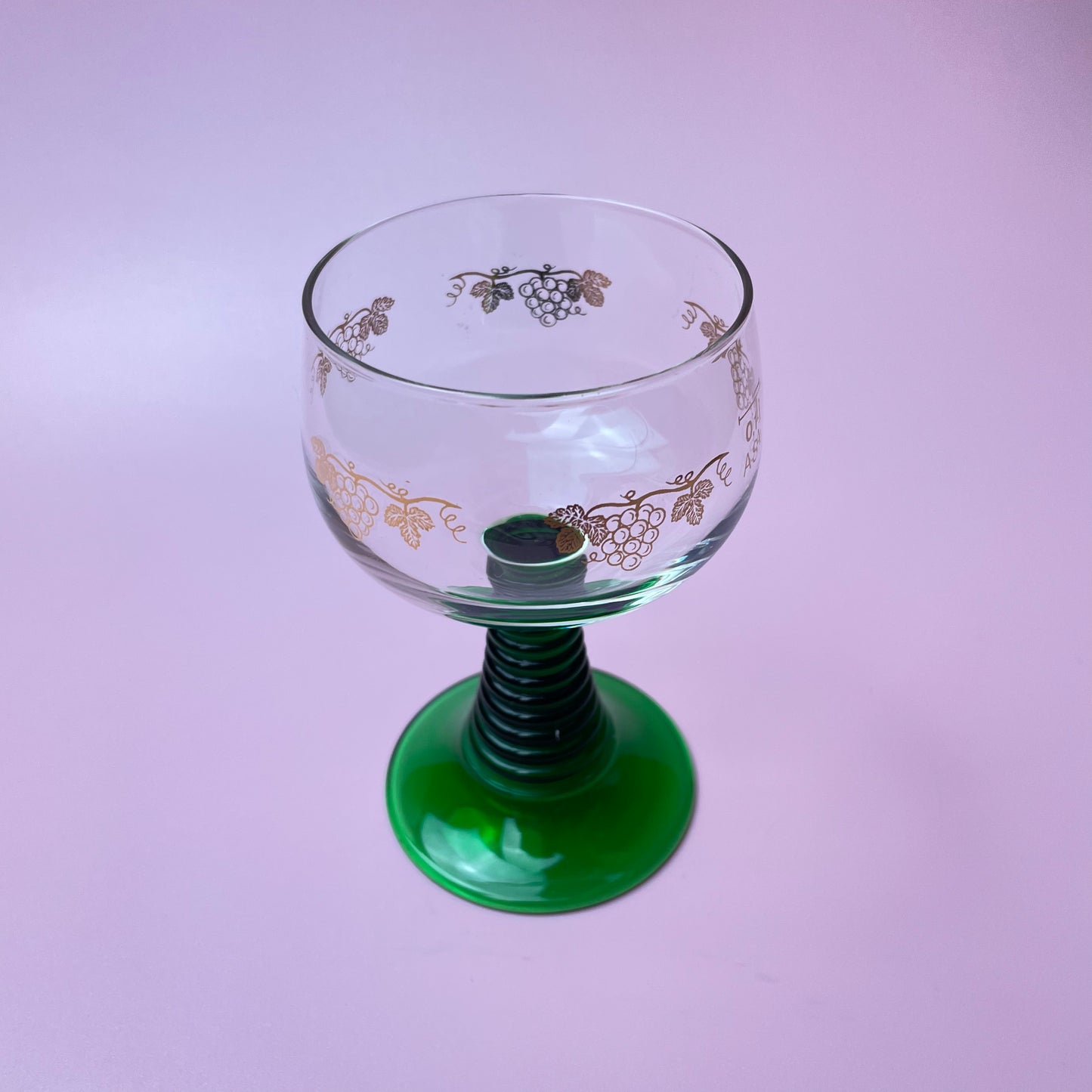 Green Stem Short Beehive Stem Glass