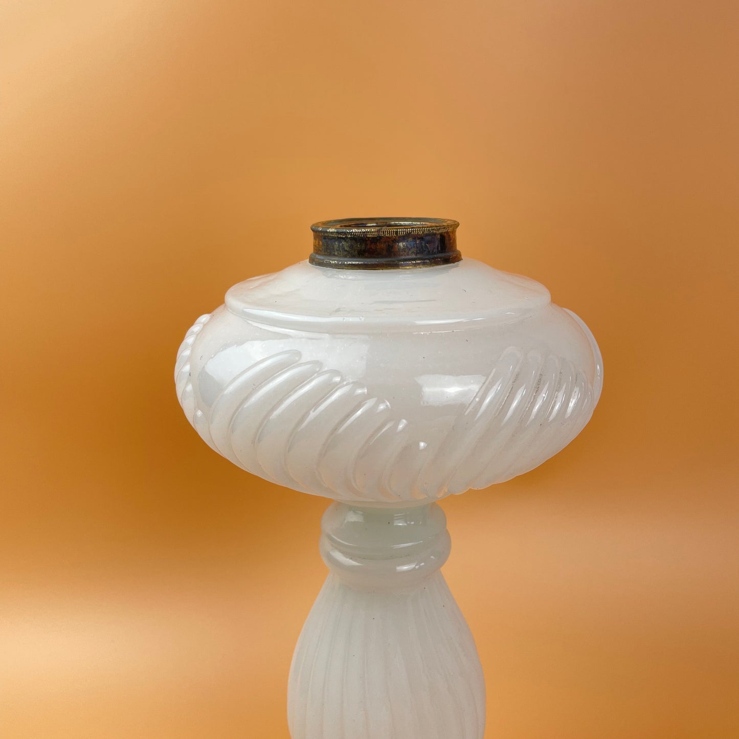 White Opaline Milk Glass Lamp Base Large