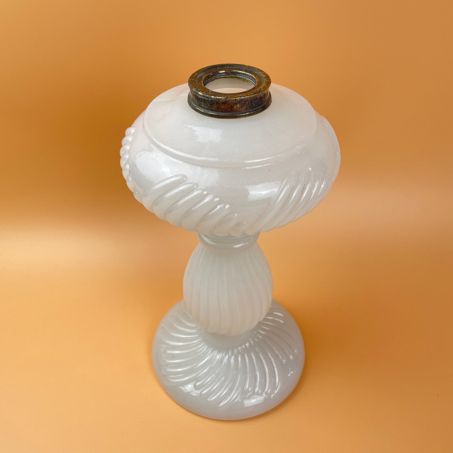 White Opaline Milk Glass Lamp Base Large