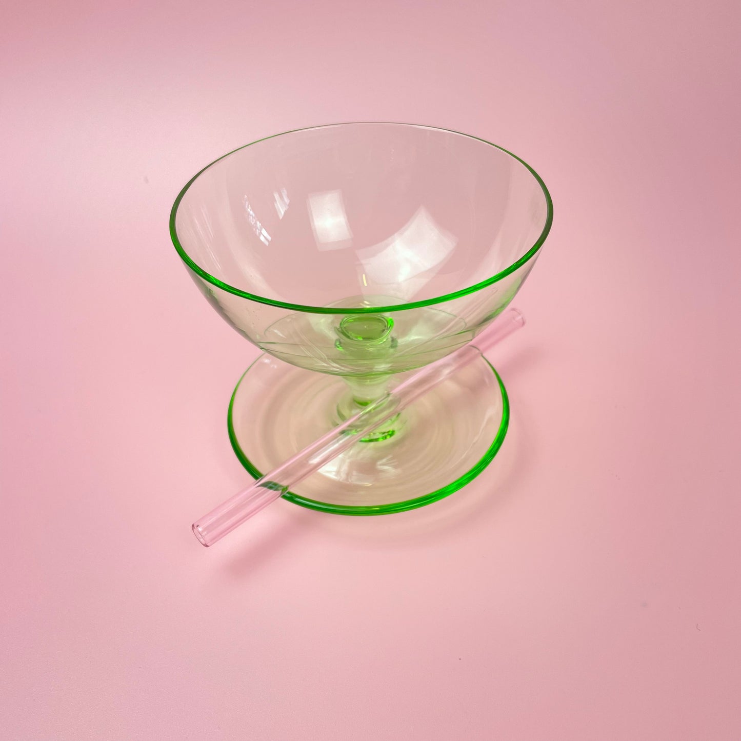 Vintage Sundae Coloured Glasses Drip Tray Cocktail