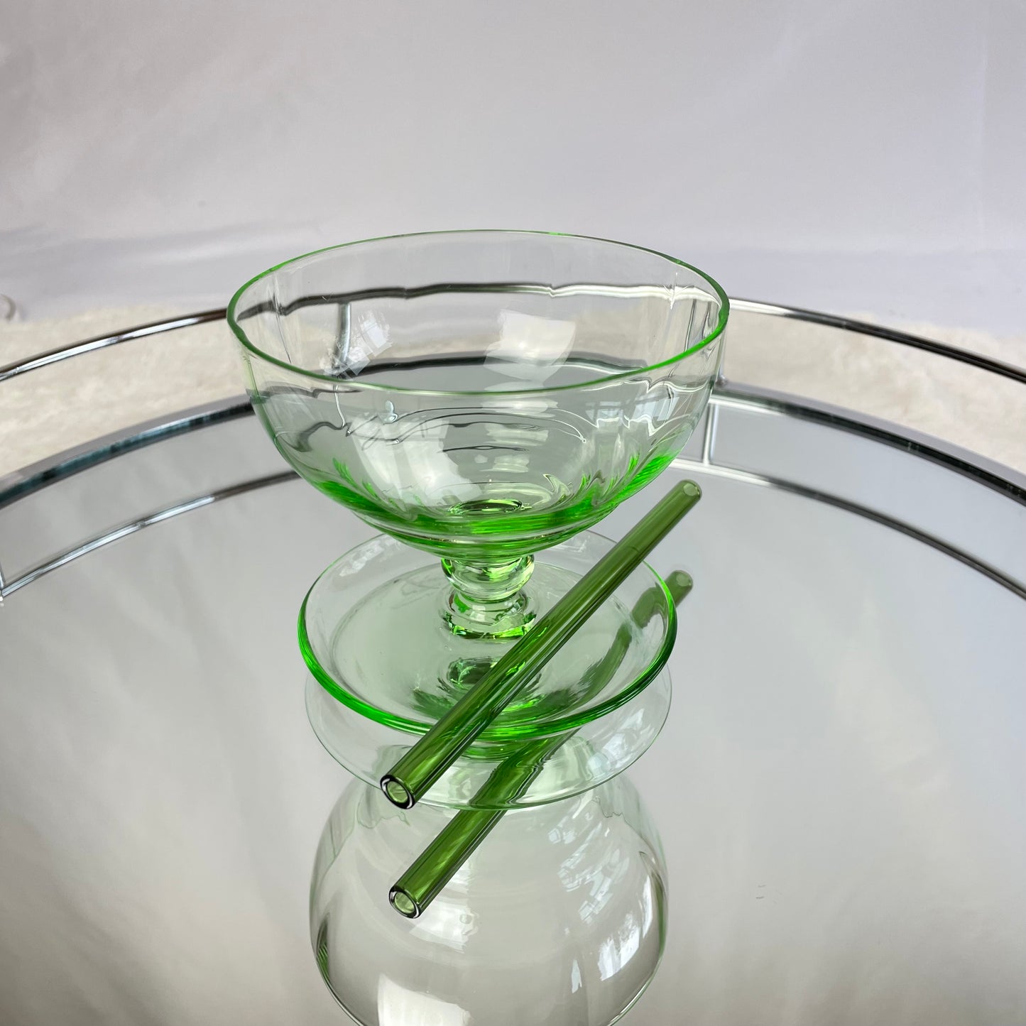 Vintage Green Sundae Glass