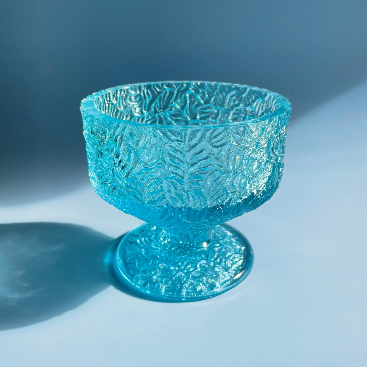 Blue Glass Rose Bowl